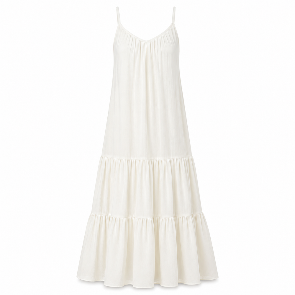 Olea | Vestido Maxi de Tirantes con Falda Amplia para Dama