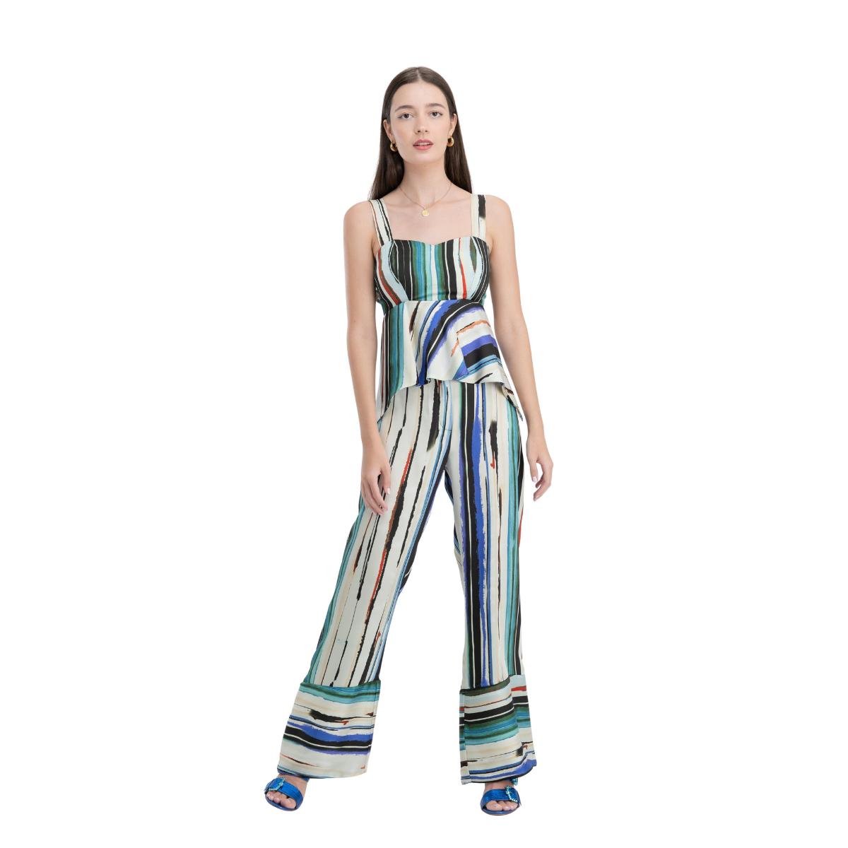 Camila Pantalón Palazzo Sin Bolsillo Estampado