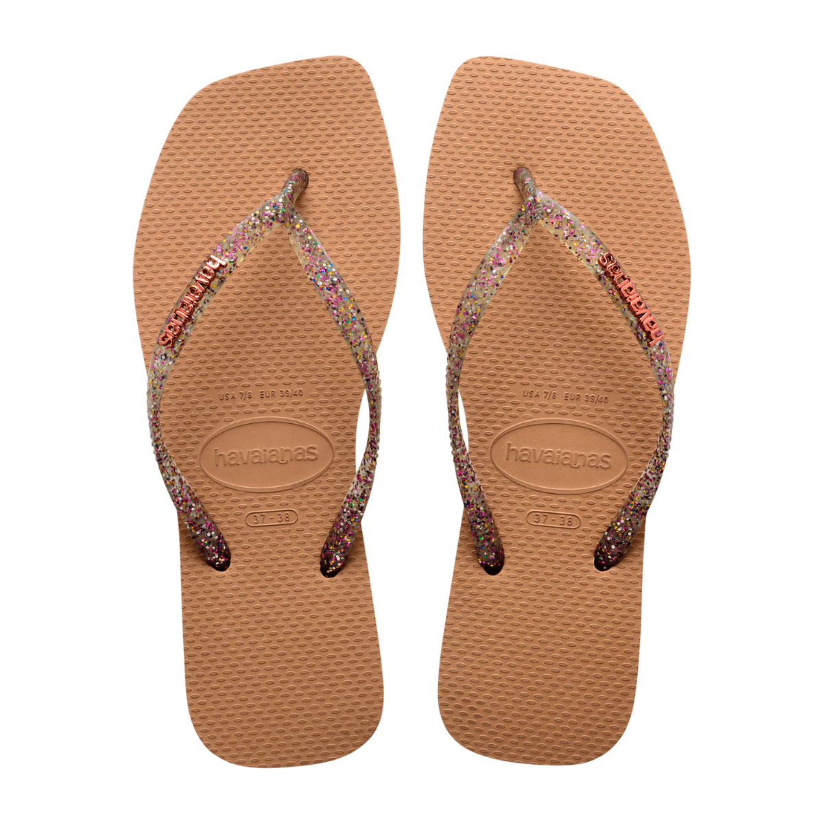 Flip Flops Slim Square Metallic