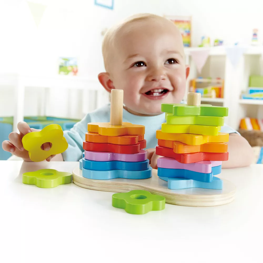Hape | Juego de anillos de madera Apilables