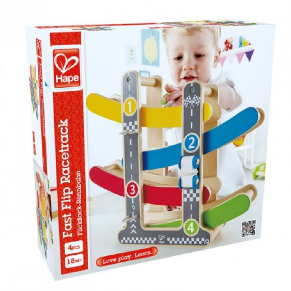 Hape | Circuito de Madera con Carritos de Carrera