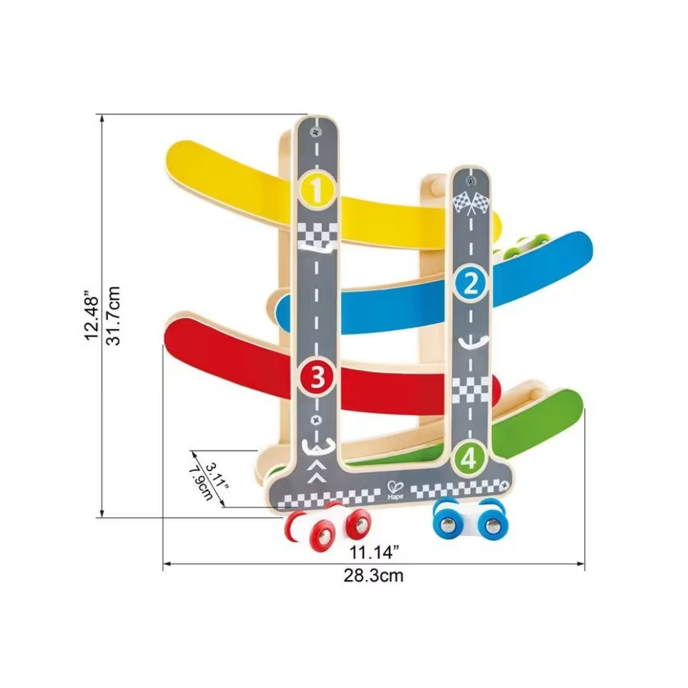 Hape | Circuito de Madera con Carritos de Carrera