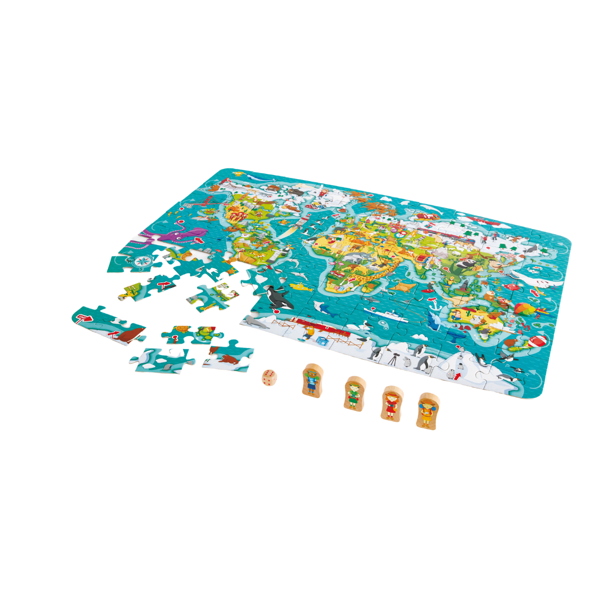 Rompecabezas y Juego de Mapamundi 2 en 1