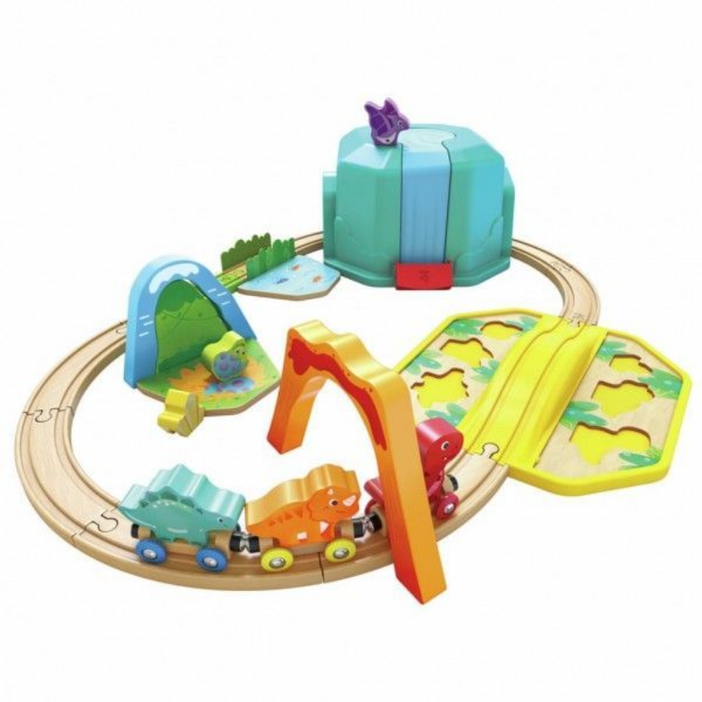 Hape | Set de Tren de Dinosaurios
