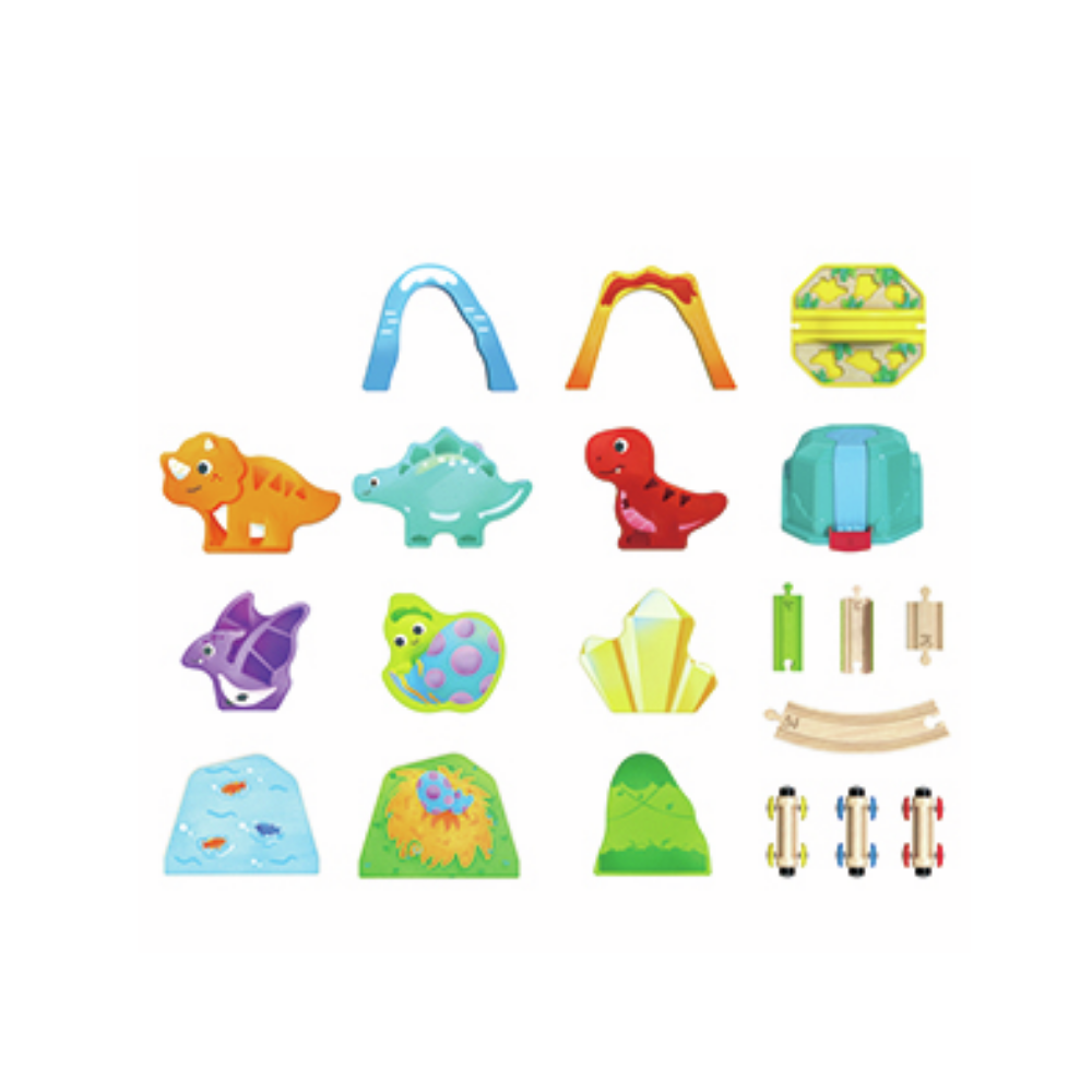 Hape | Set de Tren de Dinosaurios