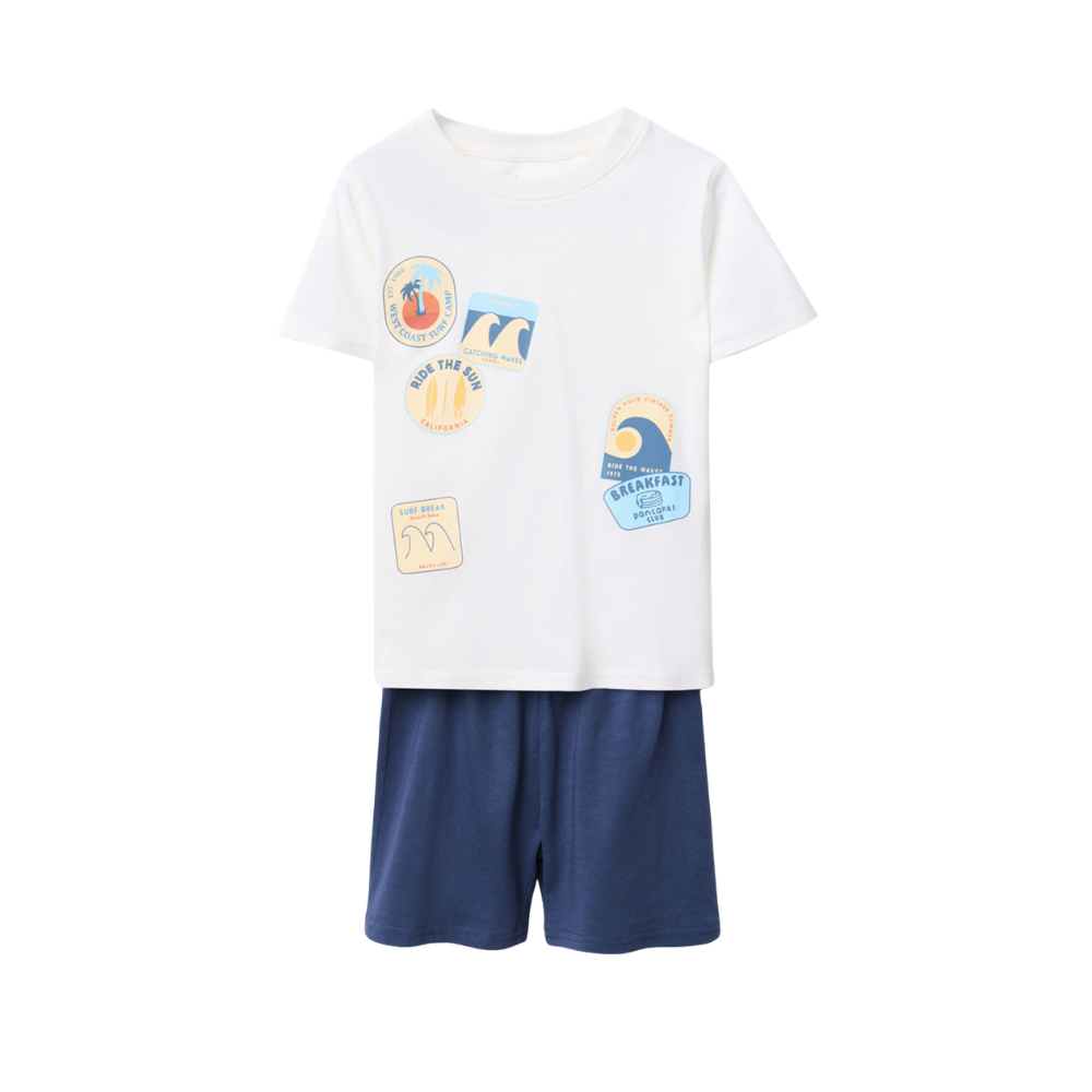 Sfera | Conjunto de Pijama con Parches de Surf para Niño