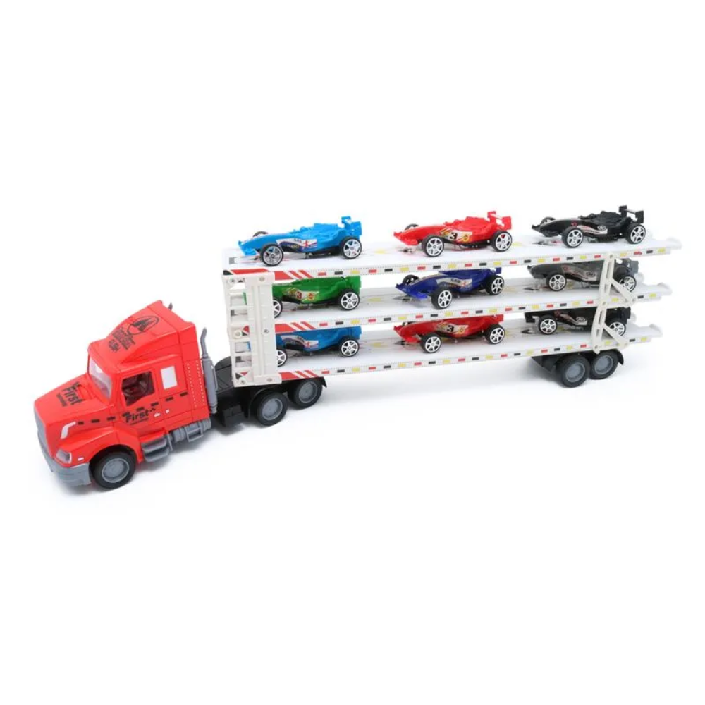 Motor Extreme | Set Super Camión Transportador de 9 Autos