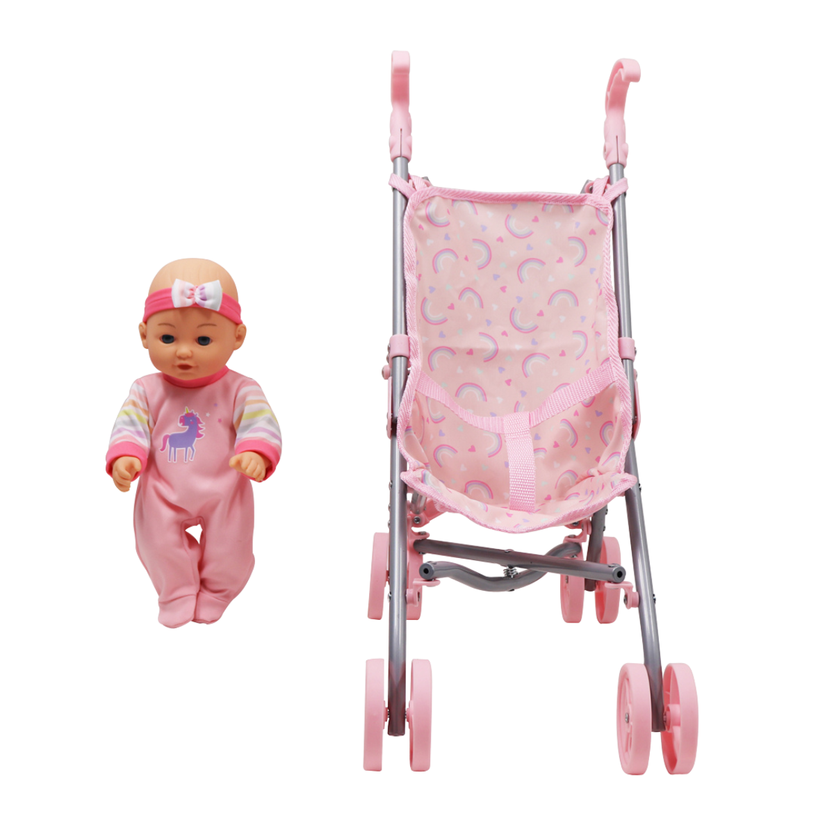 Coche con muñeca para niñas shop