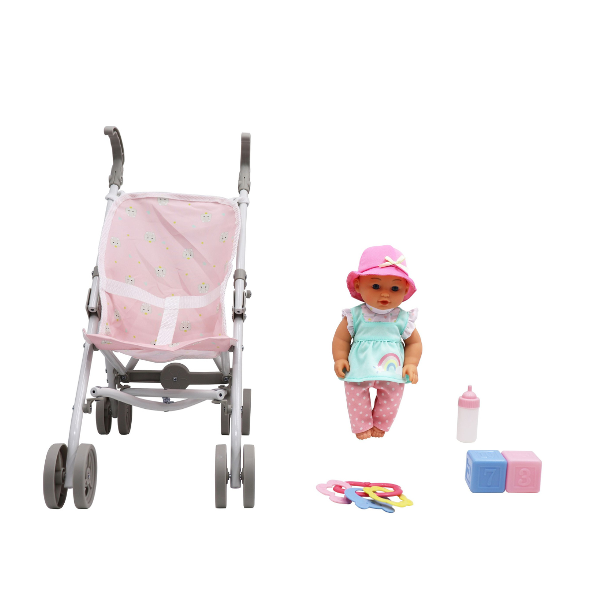 Gigo | Set de Muñeca Bebé con Cochecito