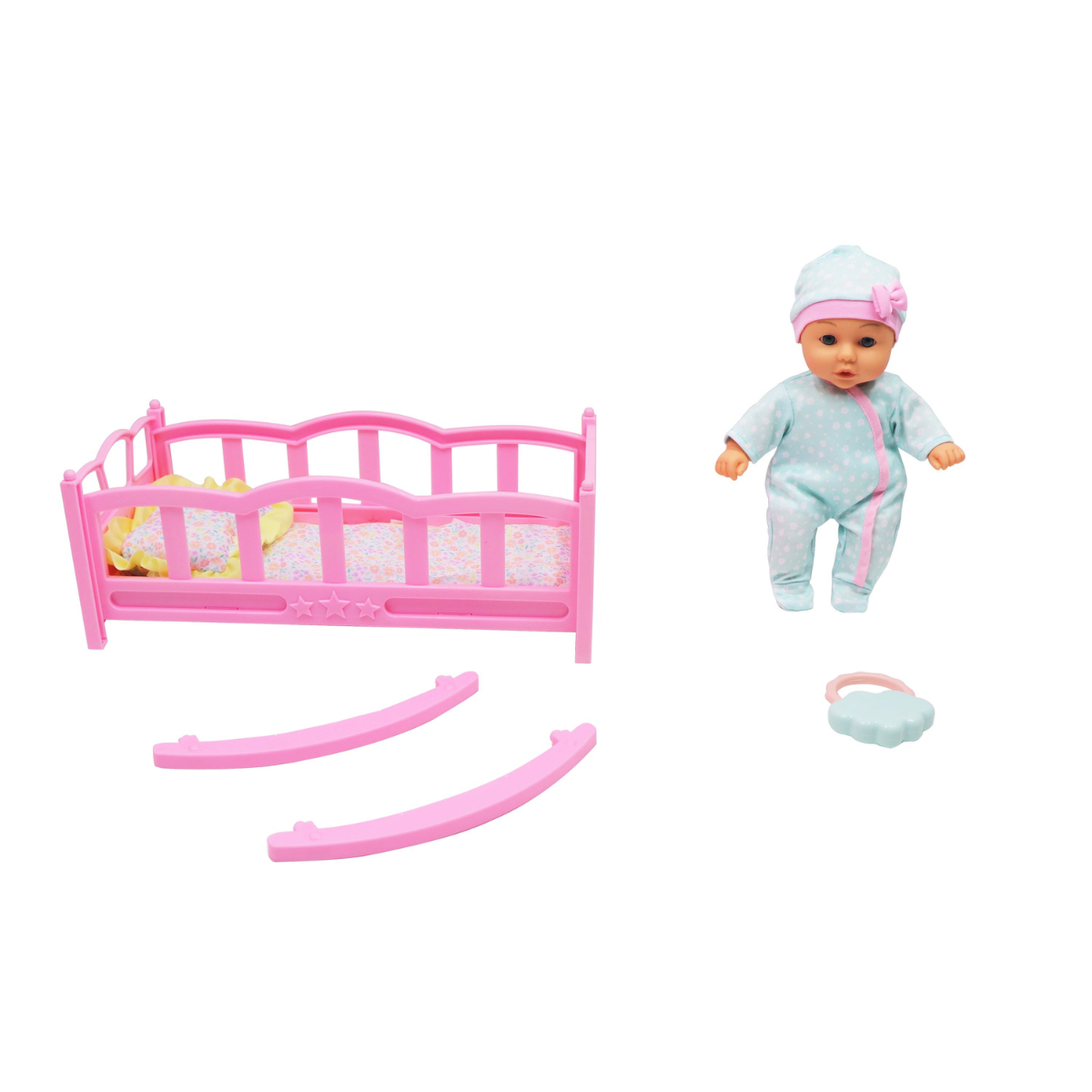Muñeca Bebé con Cuna Mecedora