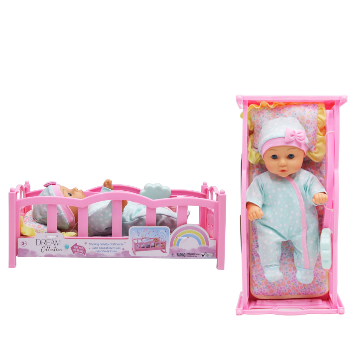 Muñeca Bebé con Cuna Mecedora
