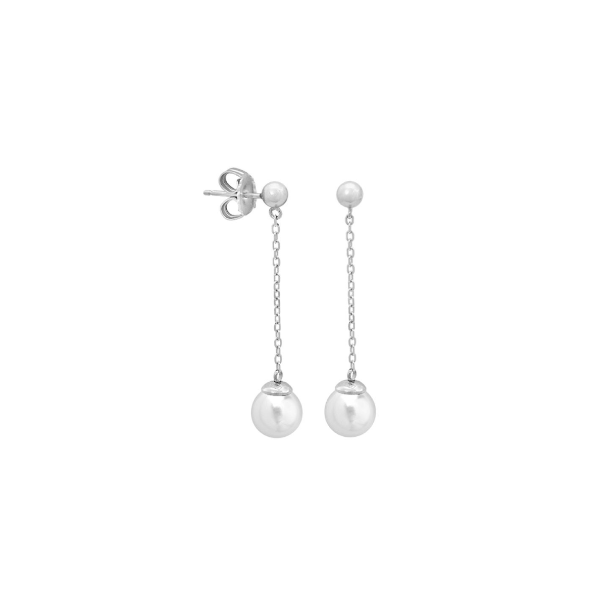 Majorica  | Ilusion Pendientes Plata Rodia Perla