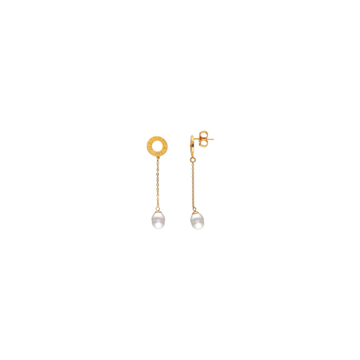 Majorica | Pendientes Plata Dorada Perla