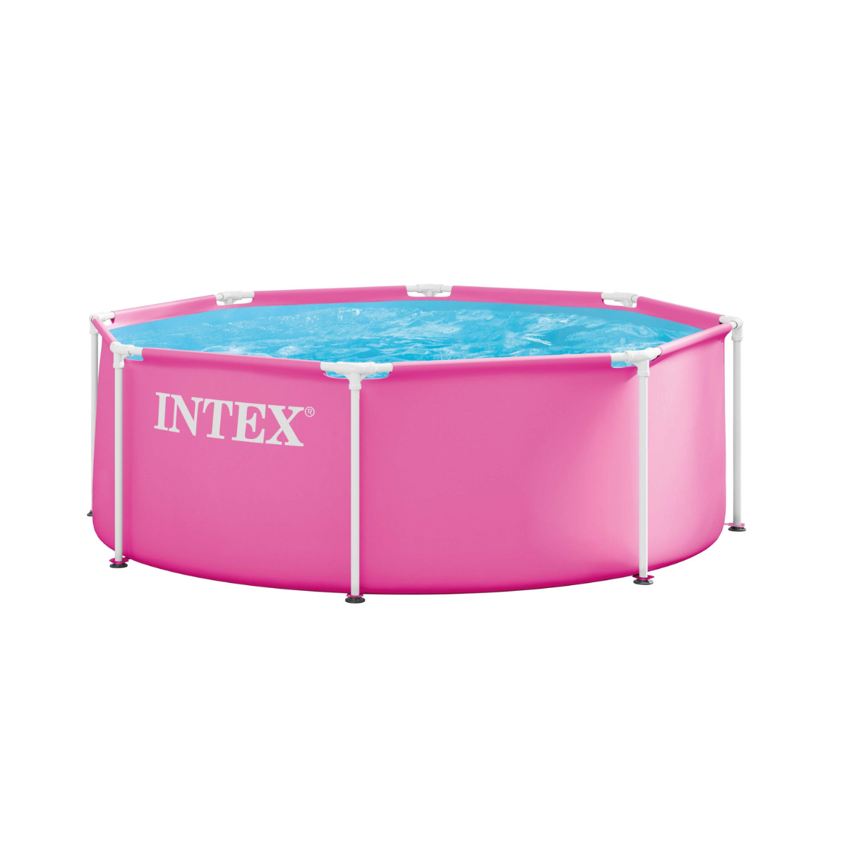 Intex | Piscina Redonda con Estructura Metálica Rosa 2.44 m x 76 cm