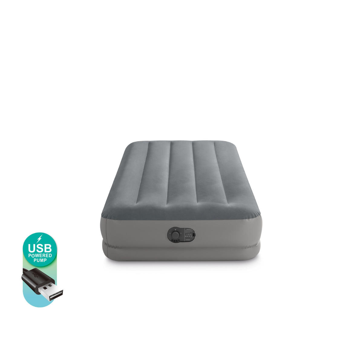 Intex | Colchón Inflable Twin Dura-Beam Prestige con Bomba USB FastFill™