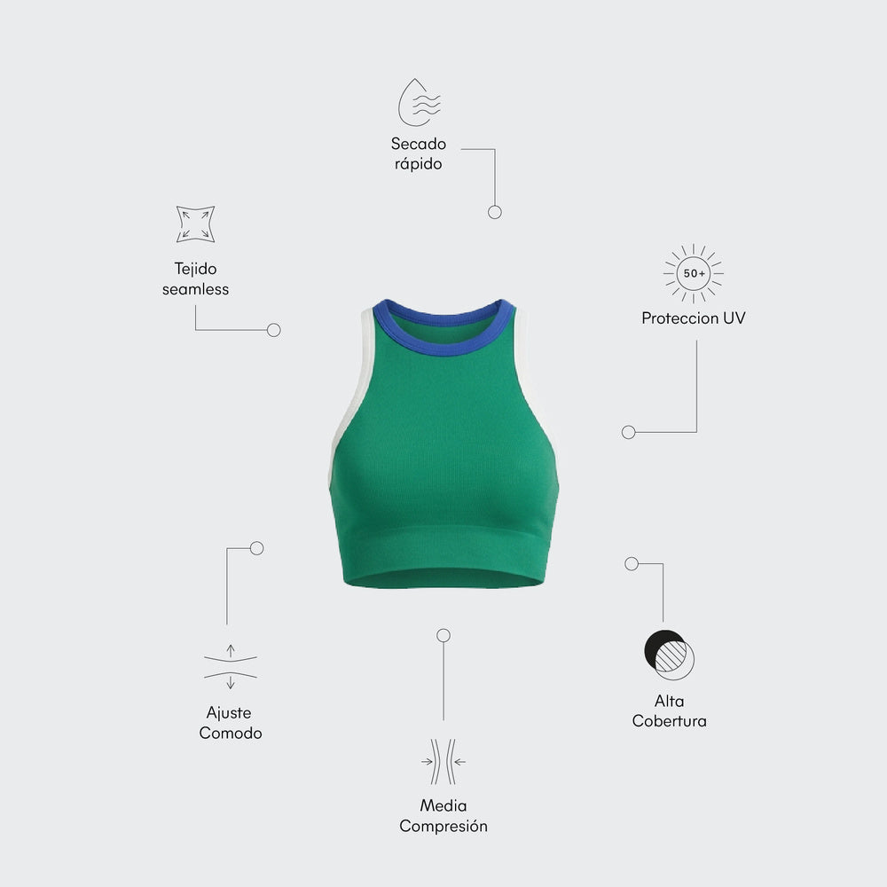 Vivant | Top deportivo Sugar verde seamless