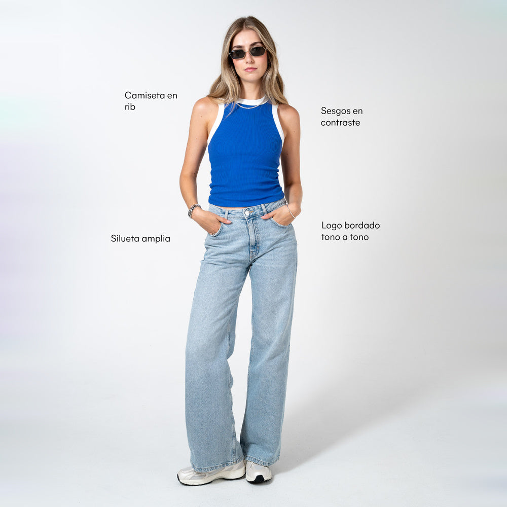 Vivant | Camiseta Cloud azul sin mangas
