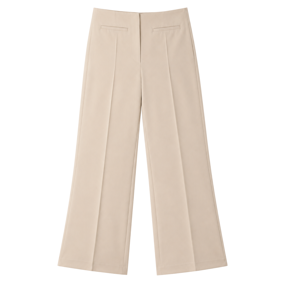 Olea | Pantalón Sastre Beige de Pierna Ancha para Dama