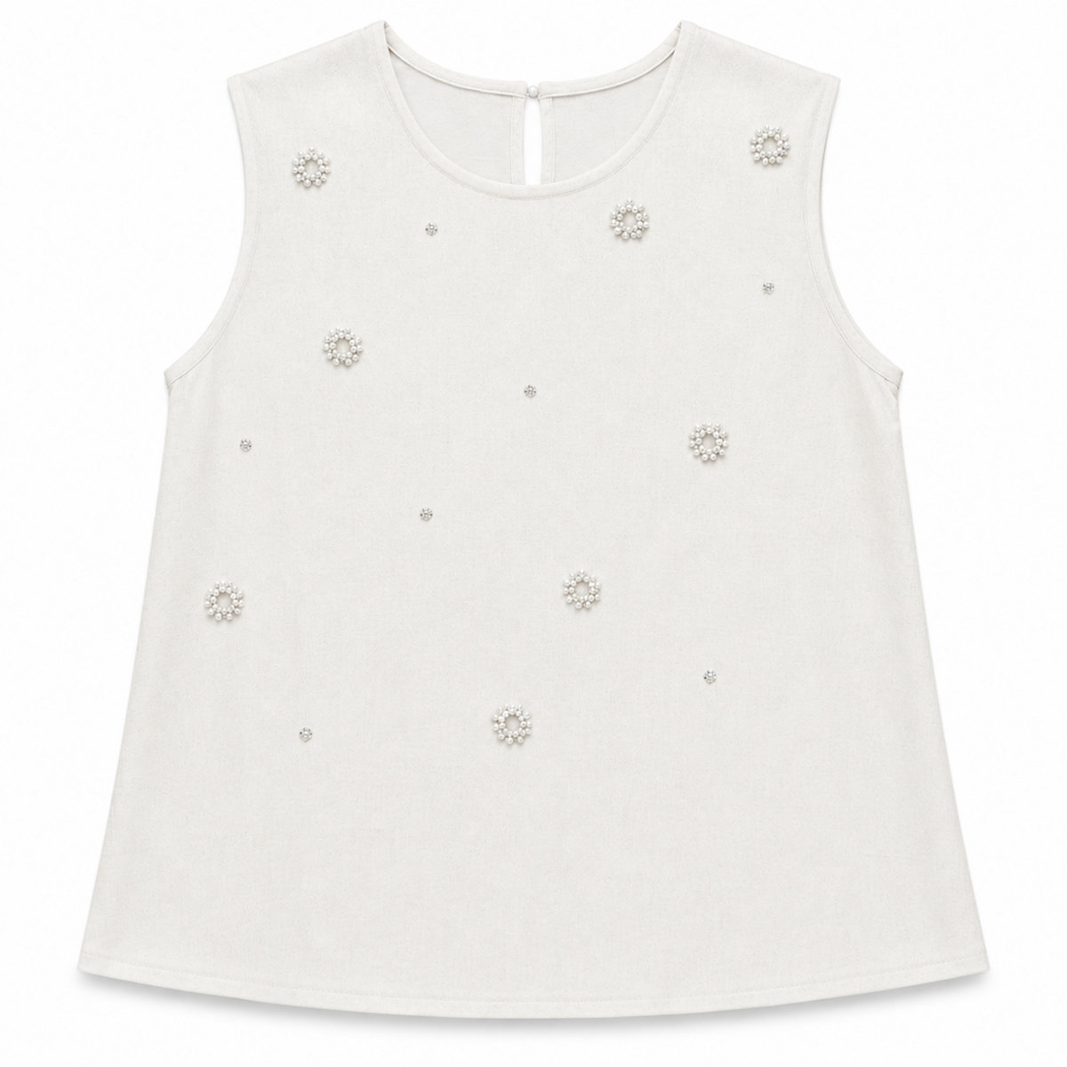 Olea | Blusa Sin Mangas con Aplicaciones Florales