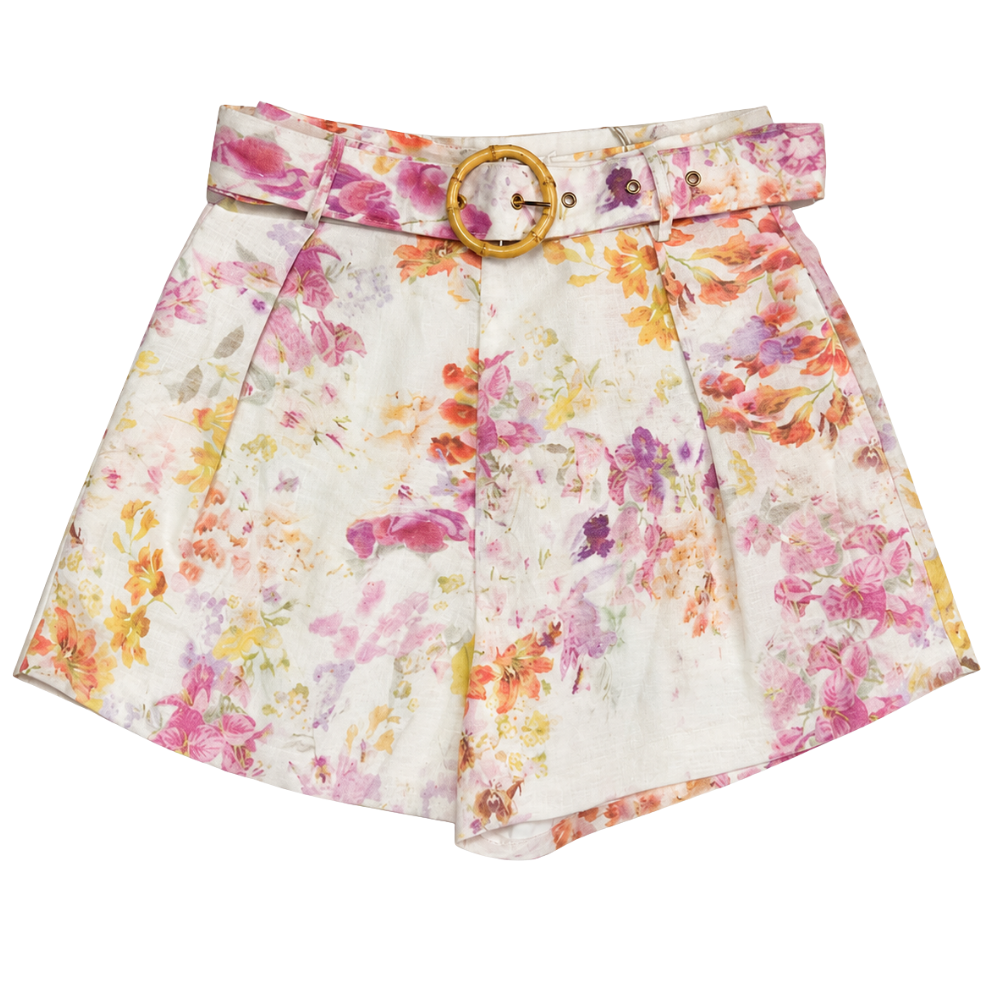 olea-pantalon-corto-lino-tiro-alto-cinturon-bambu-estampado-floral-acuarela