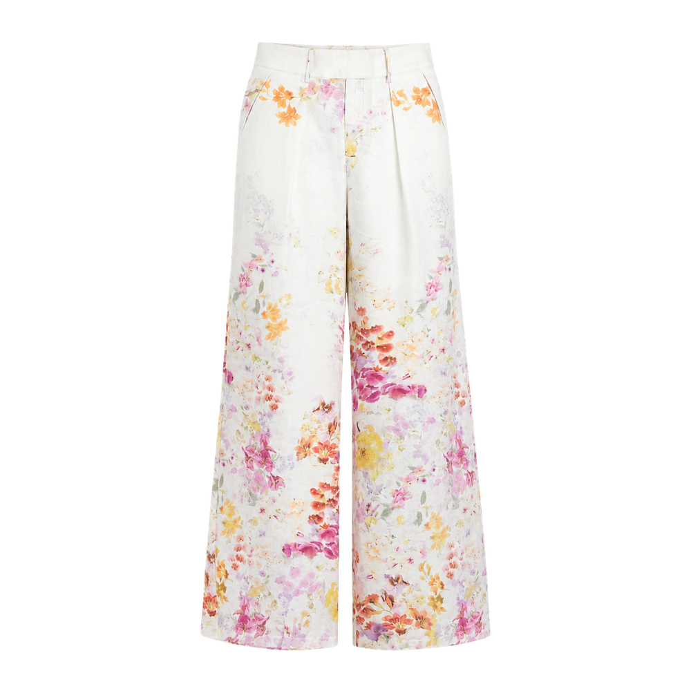 Olea | Pantalón Palazzo Tiro Alto con Estampado Floral para Dama