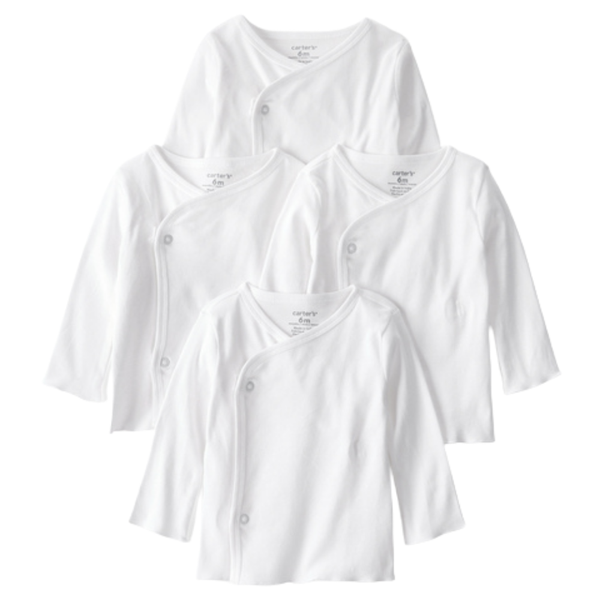 Carter's | 4-Pack Camisetas de Manga Larga con Botones Laterales