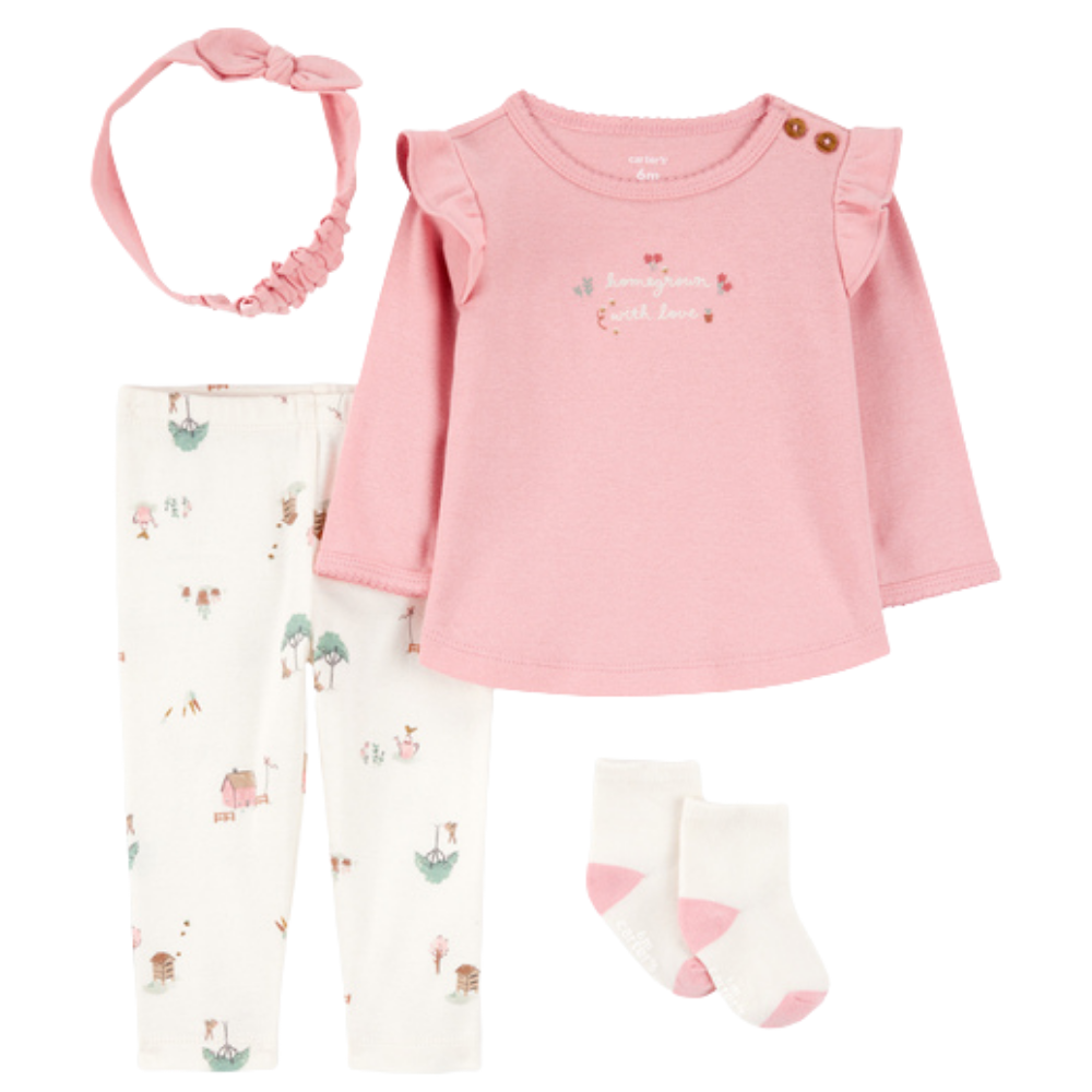 Carter's | Conjunto de 4 Piezas con Estampado de Granja