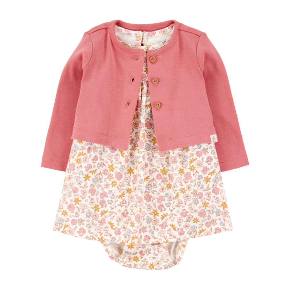 Carter's | Conjunto de 2 Piezas con Vestido Body y Cárdigan
