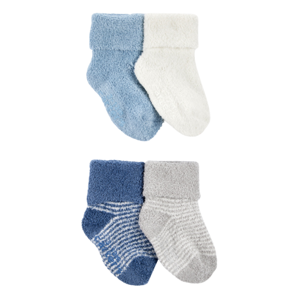 Carter's | Pack de 4 Patucos de Chenilla con Puño Doblado
