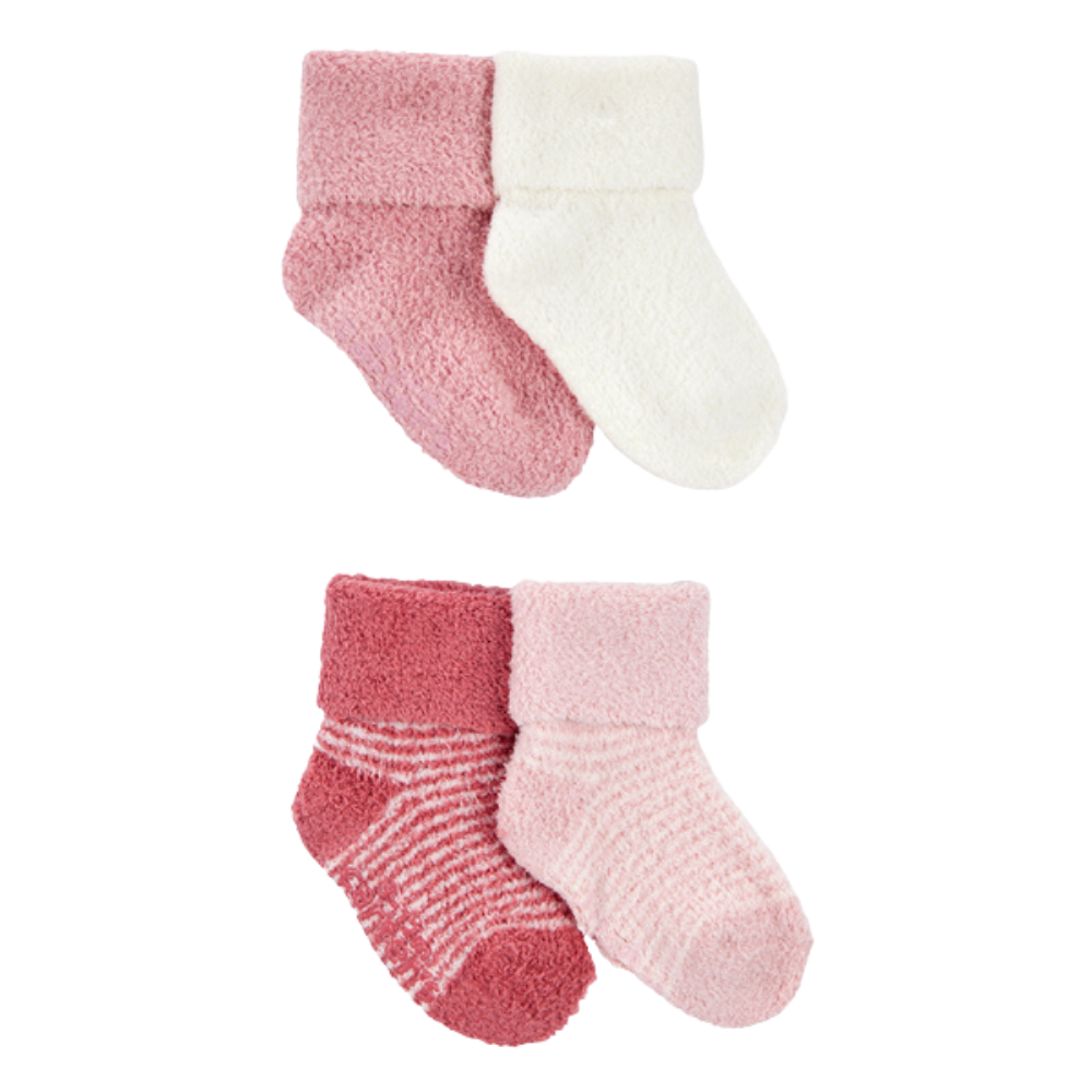 Carter's | Pack de 4 Patucos de Chenilla con Puño Doblado