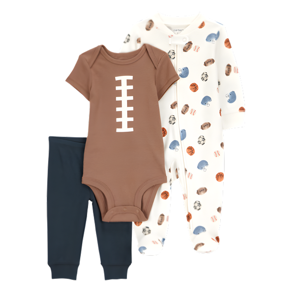 Carter's | Conjunto de Tres Piezas con Motivos de Fútbol