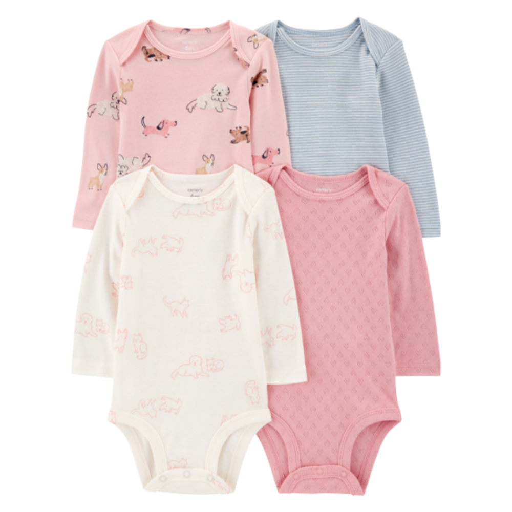 Carter's | Pack de 4 Bodies con Estampado de Cachorros