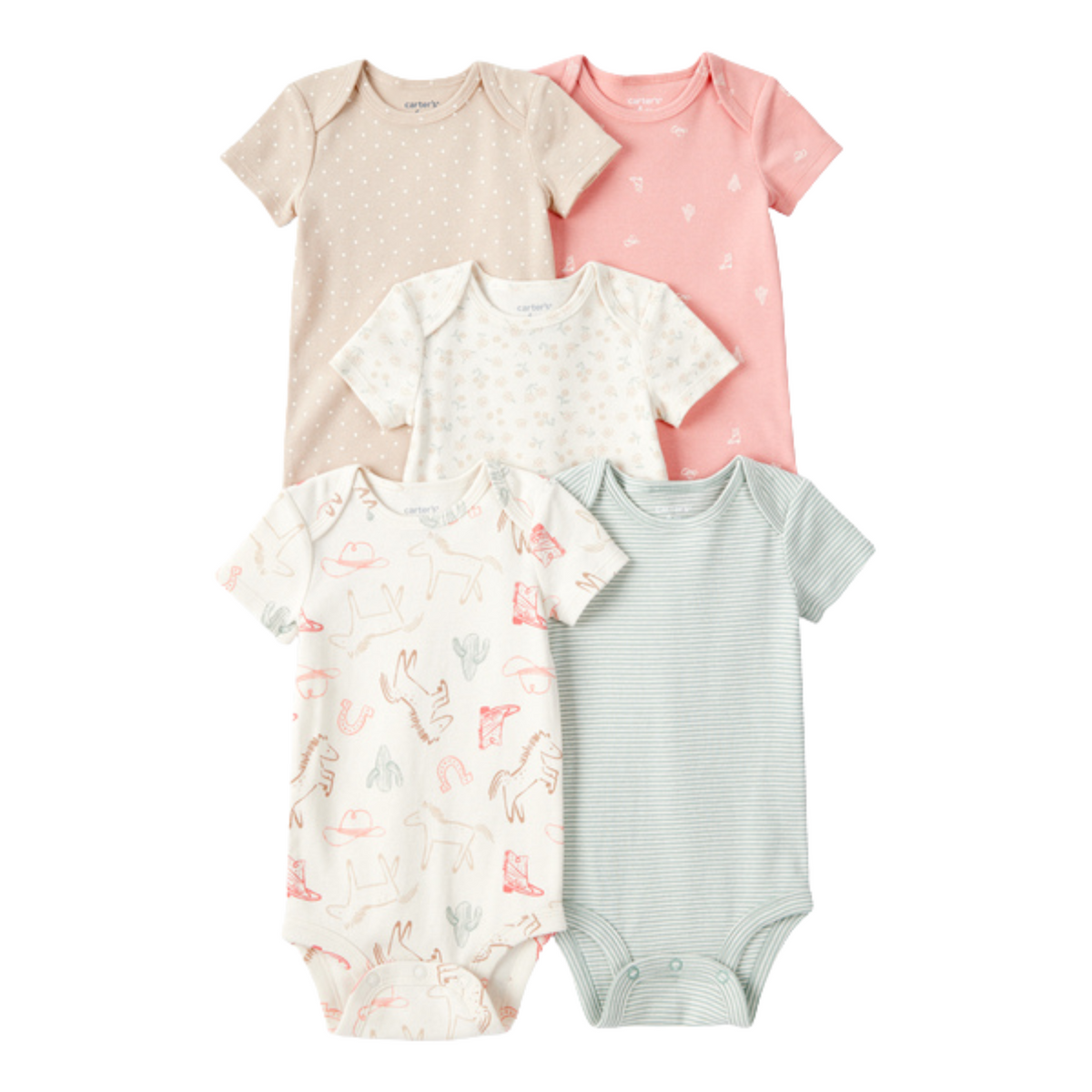 Carter&#39;s | Pack de Cinco Bodys con estampado vaquero