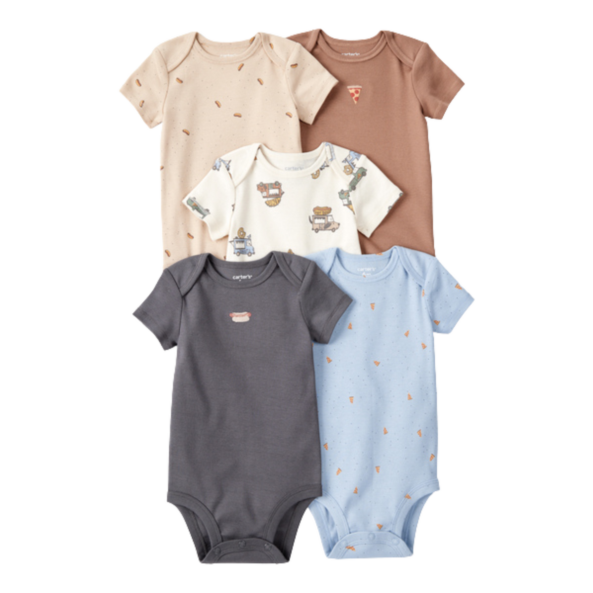 Carter&#39;s | Pack de Cinco Bodys con estampado de comida