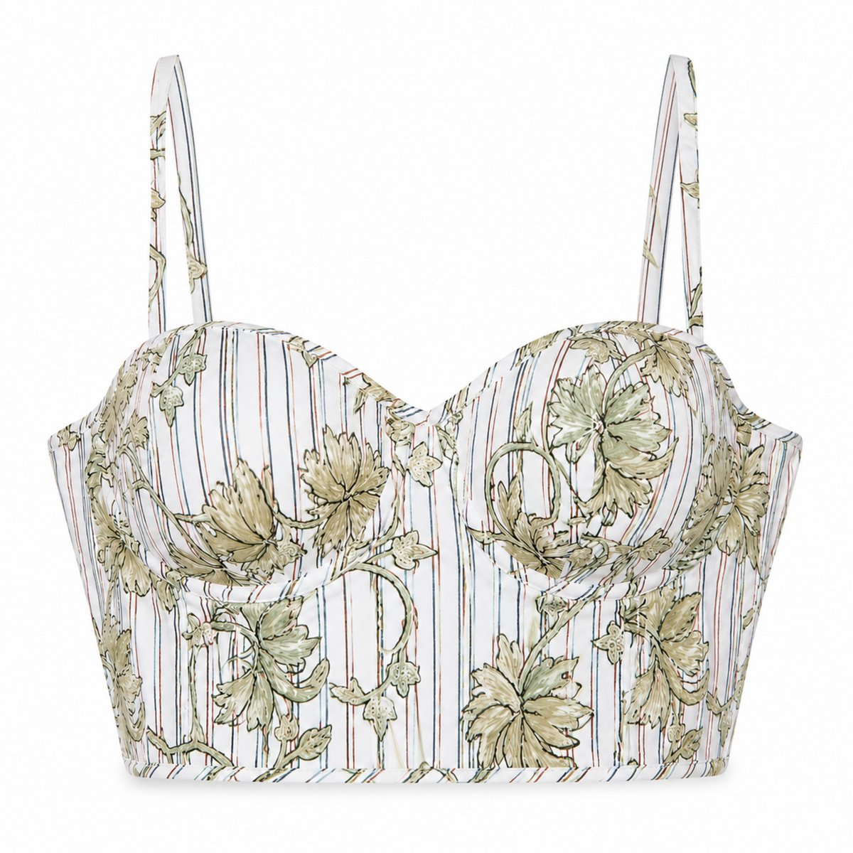 Olea | Top Corto Floral con Escote Cuadrado