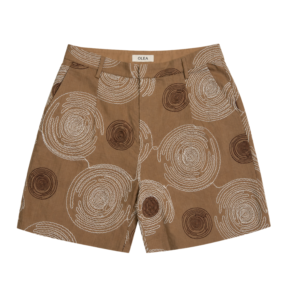 Olea | Short Estampado Casual de Cintura Estructurada para Dama