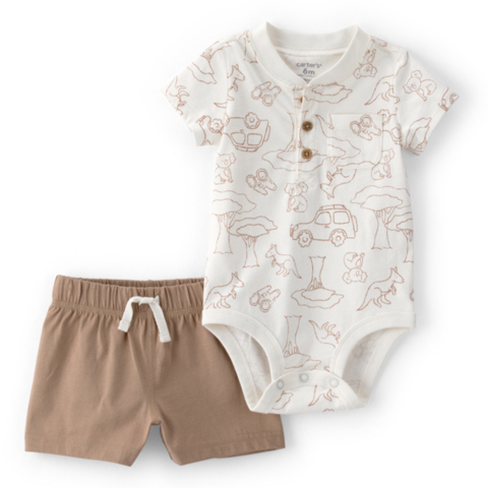 Carter's | Body y Pantalones Cortos con Estampado Safari