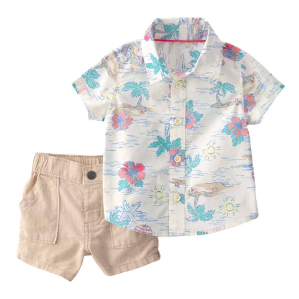 Carter's | Conjunto Top de Manga Corta y Pantalón de Playa Tropical