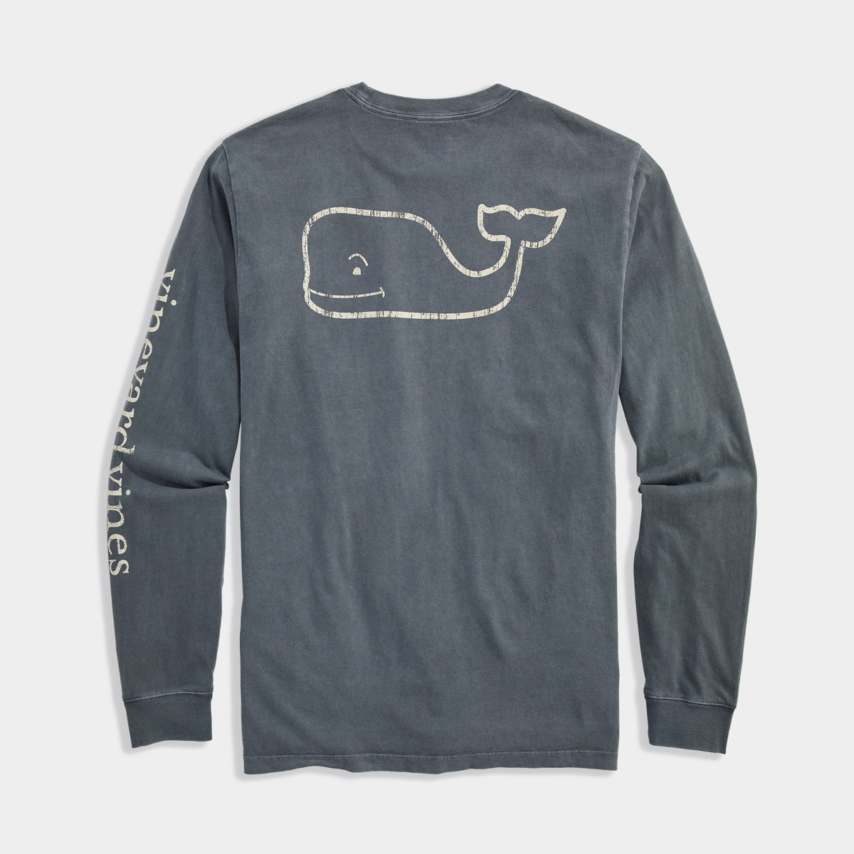 Vineyard Vines | Camiseta de manga larga con bolsillo Garment-Dyed Vintage Whale para hombre