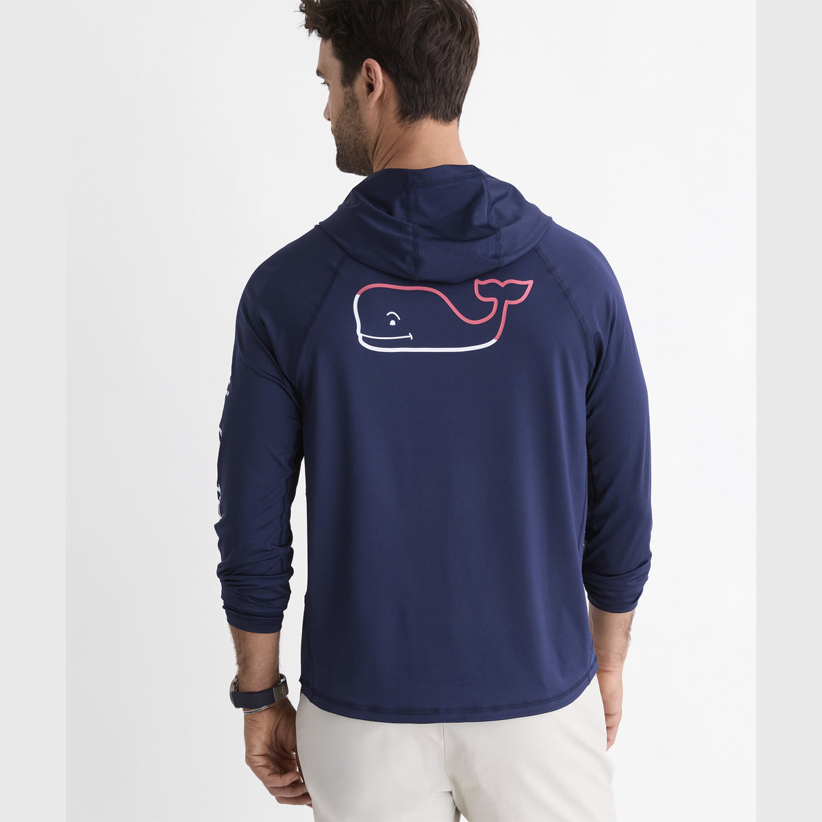 Vineyard Vines | Camiseta para hombre Burgee Whale de manga larga