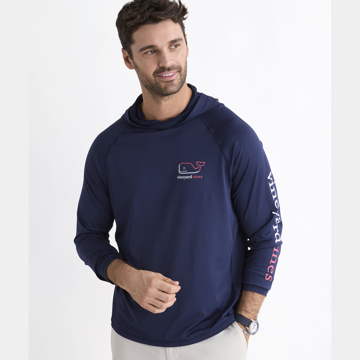Vineyard Vines | Camiseta para hombre Burgee Whale de manga larga