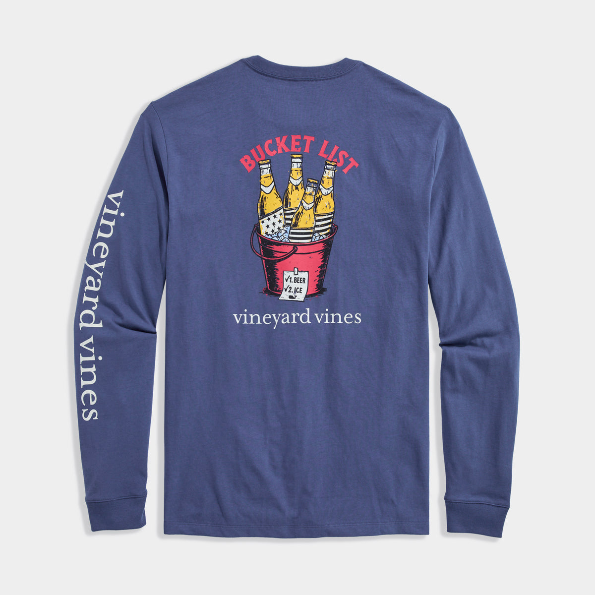 Vineyard Vines | Camiseta de manga larga con bolsillo Bucket List para hombre