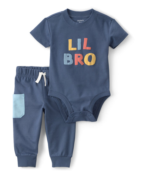 Carter's | Conjunto de body Lil Bro y Pantalón para Bebé
