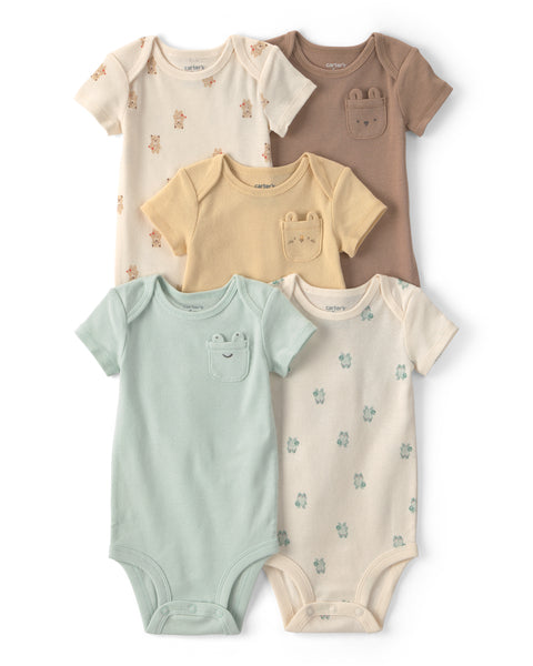 Carter's | Paquete de 5 Bodys de Manga Corta para Bebé