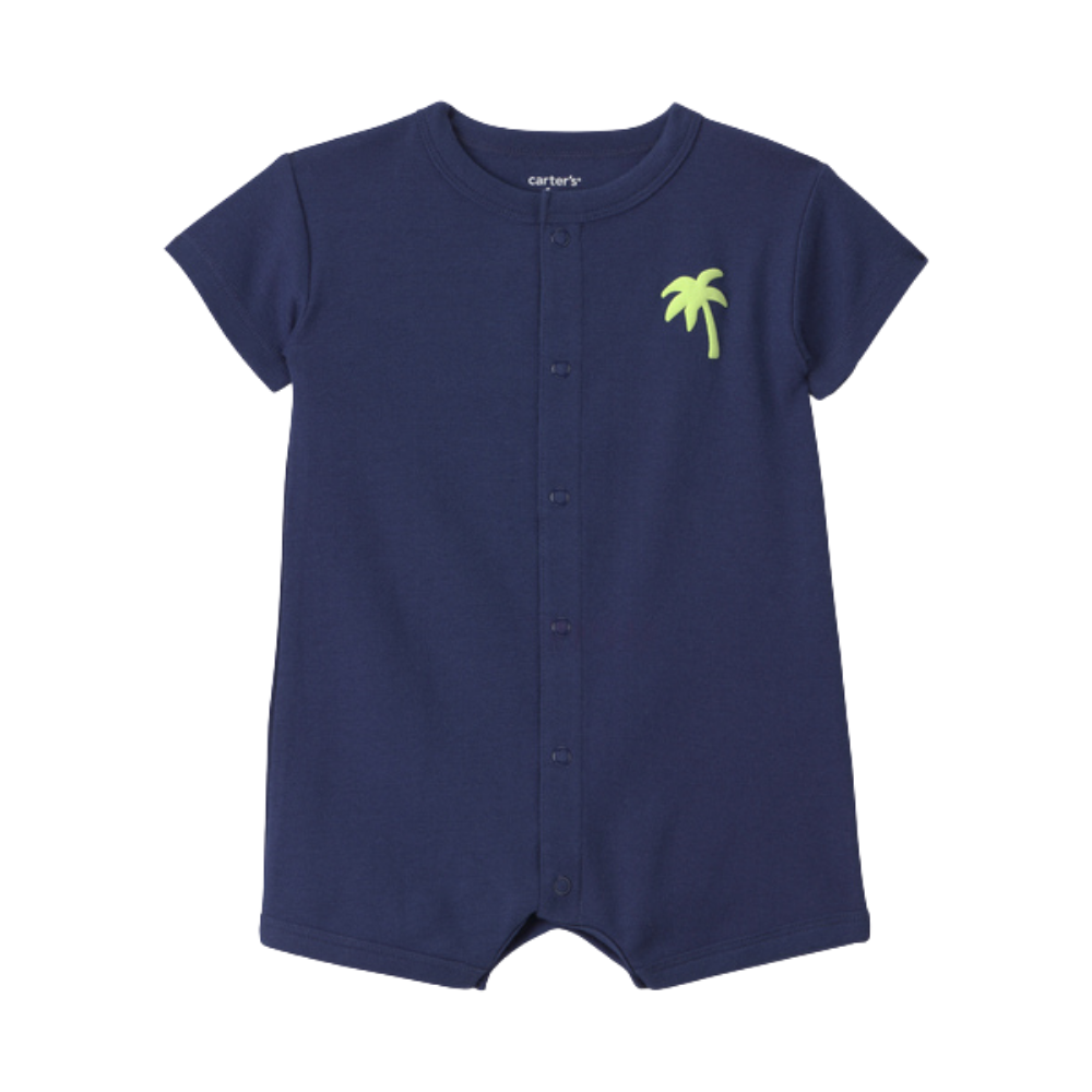 Carter's | Baby Boy 'Surf Club' Short-Sleeve Romper - Navy Blue