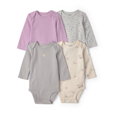 Carter's | Paquete de 4 Bodys de Manga Larga para Bebé