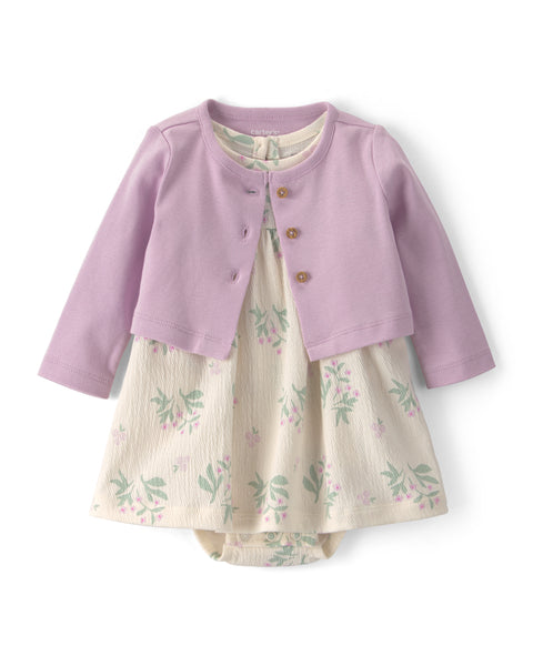 Carter's | Conjunto de Vestido Floral Y Cárdigan para Bebé