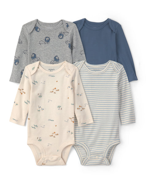 Carter's | Paquete de 4 Bodys de Manga Larga para Bebé