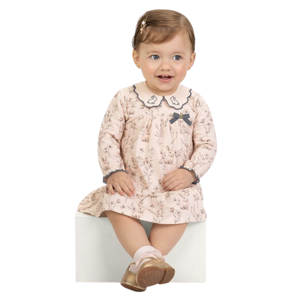 Milon | Vestido con Estampado de Conejitos Niña Bebé