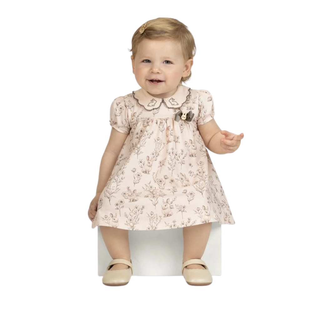 Milon | Vestido con Bragas de Estampado de Conejitos Niña Bebé